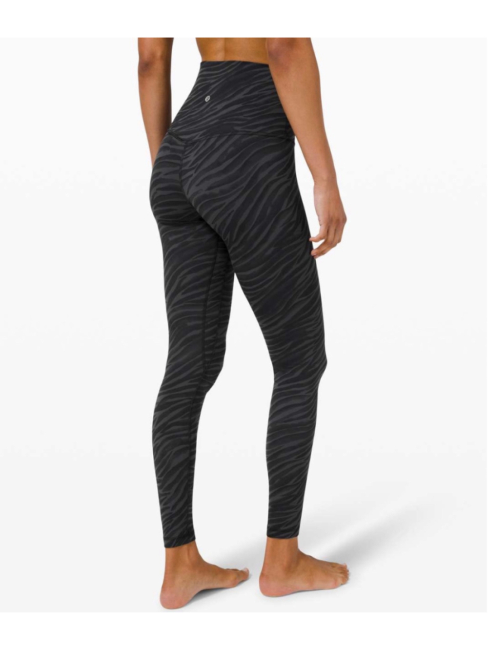 Lululemon Align High Rise Leggings Size 4 Black Grey Zebra Stretch 25" Inseam
